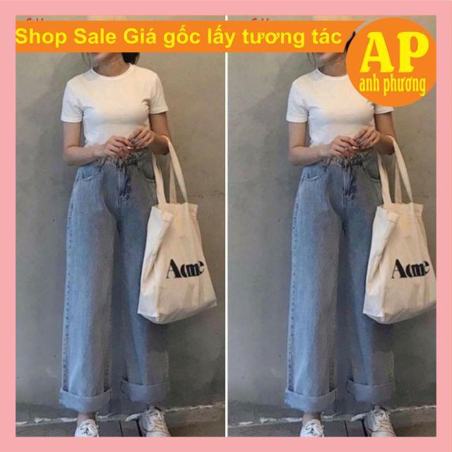 Sét quần bò + áo body gồm áo phông body chất thun tăm mix quần bò đủ size s m l phong cách hàn quốc unisex gồm áo phông