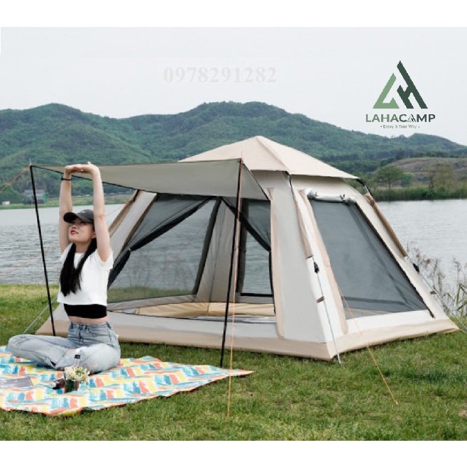 Lều tự bung 4-6 người 4 cửa to thoáng, mẫu nâng cấp năm nay