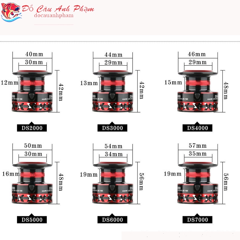 Máy câu cá kim loại CHÍNH HÃNG DEUKIO DS2000-7000  tay quay full kim loại tải cá khỏe