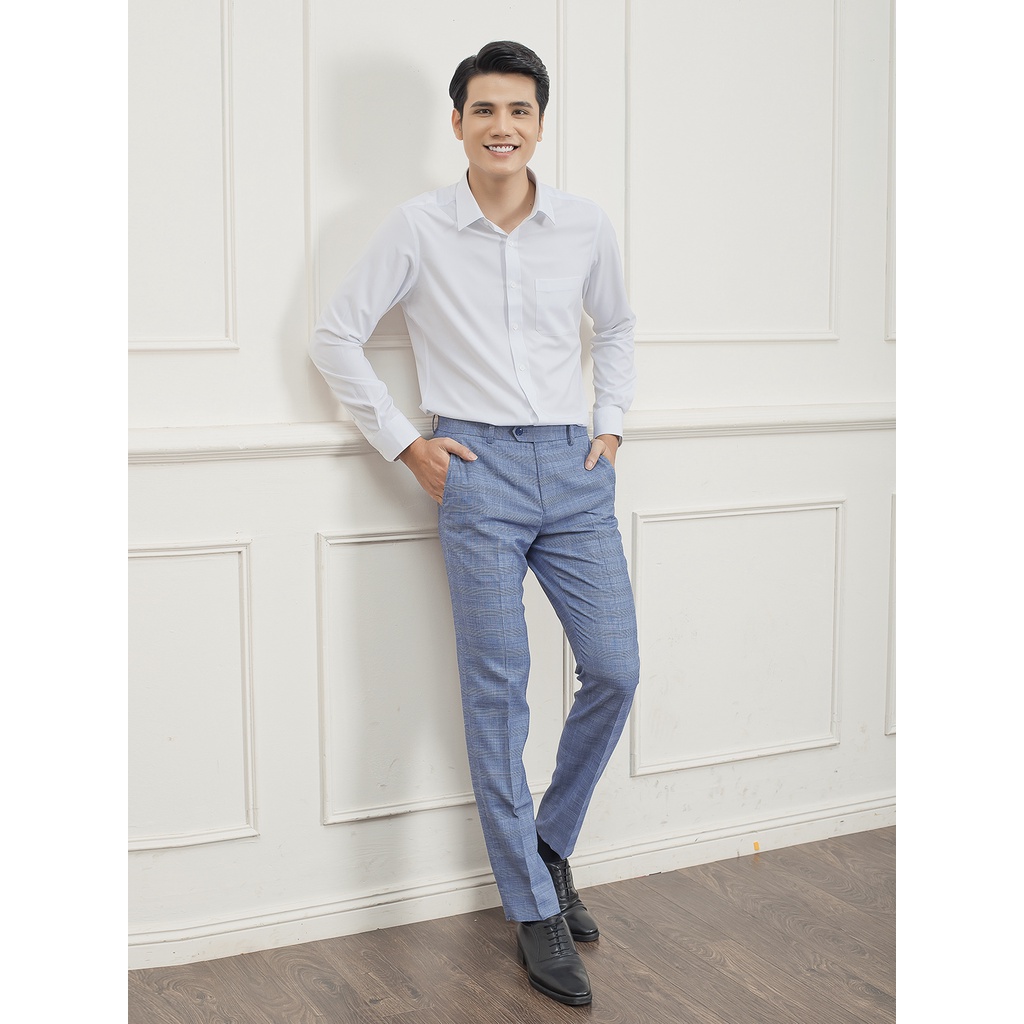 Quần âu nam ARISTINO phom Slim Fit ôm hiệu ứng kẻ vô cùng thời thượng và ấn tượng - ATR04009