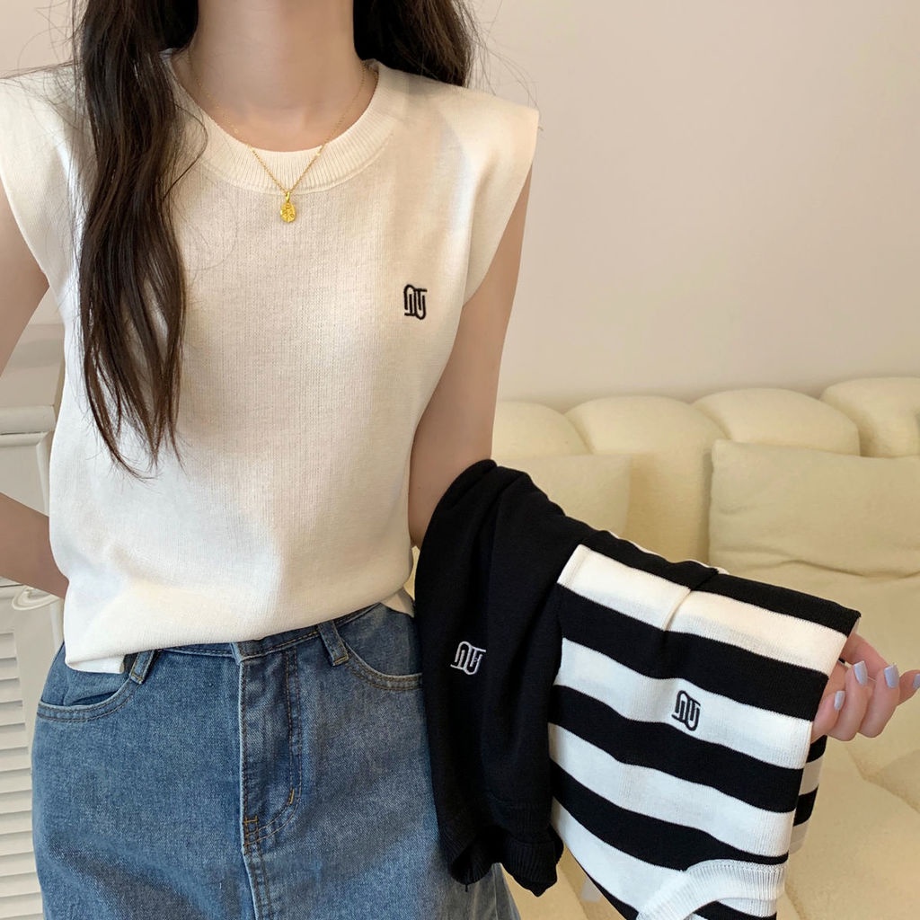 Áo Thun Sát Nách Họa Tiết Sọc Ngang Thời Trang Dành Cho Nữ