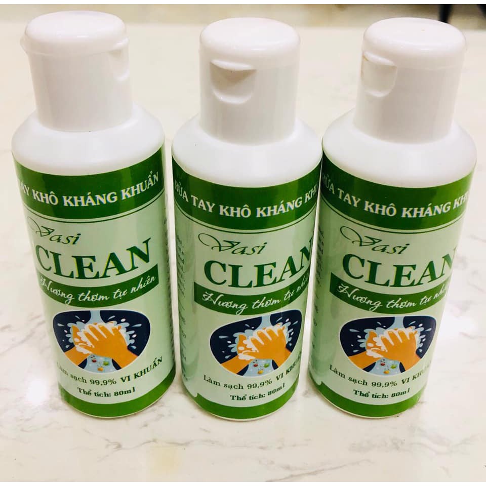 Gel rửa tay khô Vasi Clean kháng khuẩn 99.99%