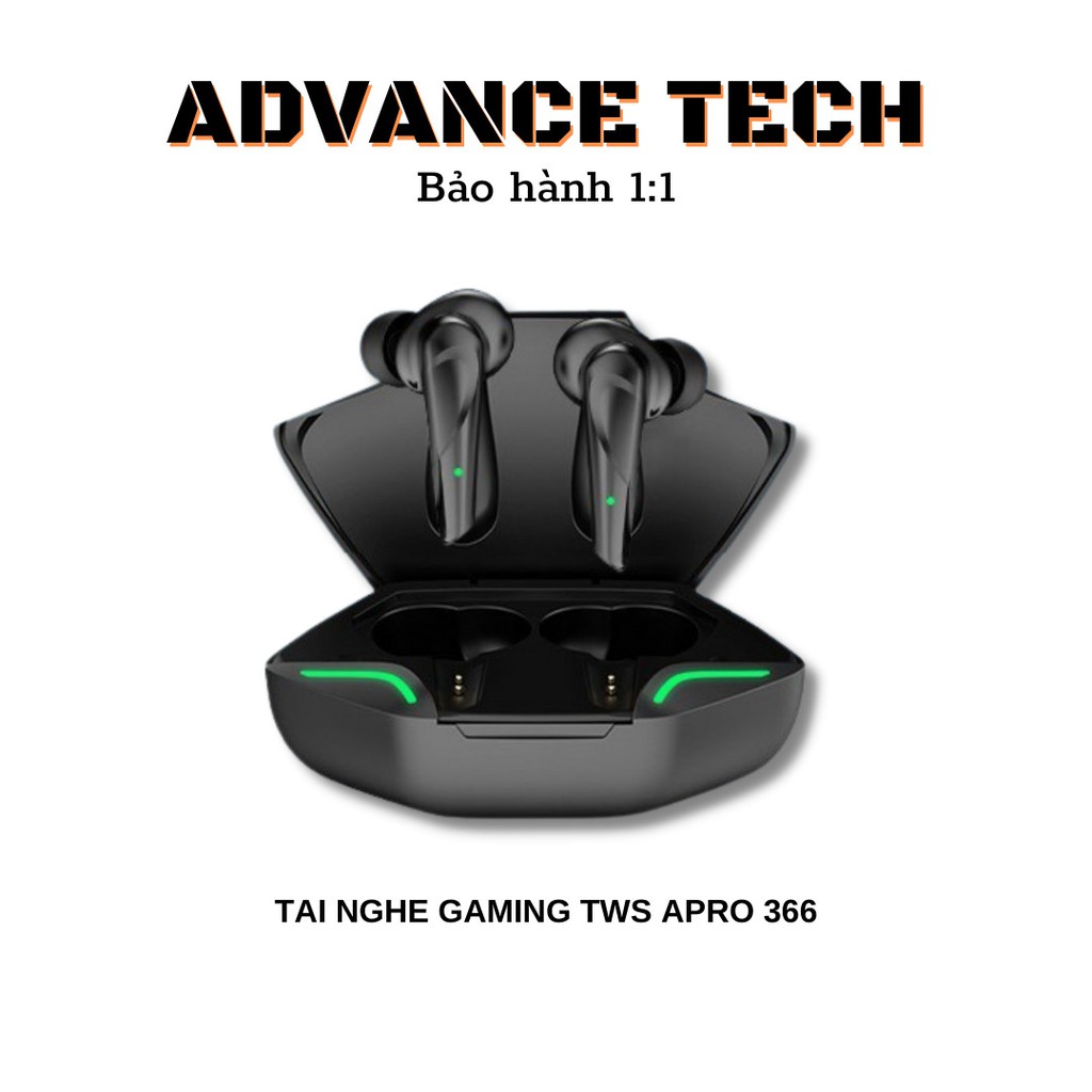 Tai nghe gaming TWS APRO 366, tai nghe gaming bluetooth APRO 366 bass mạnh mẽ, độ trễ cực thấp khi chơi game