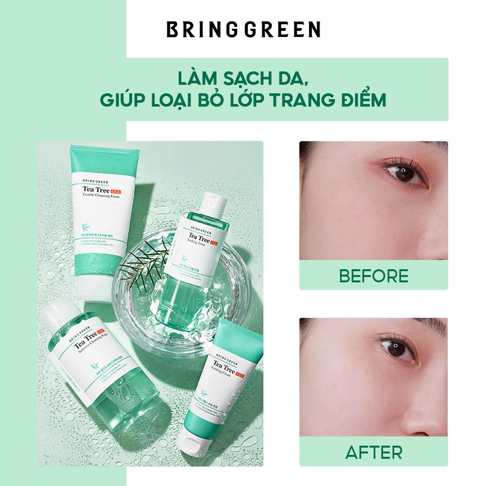 Nước Tẩy Trang Giảm Mụn Làm Dịu Da Bring Green Tea Tree Cica Sensitive Cleansing Water 500ml