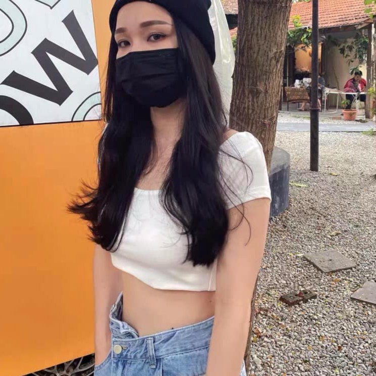 Áo Croptop Cổ U Ngắn Tay Nữ - Rere.Store B13-1 Thun ôm body sexy, phông trơn cổ tròn cá tính màu basic Ulzzang