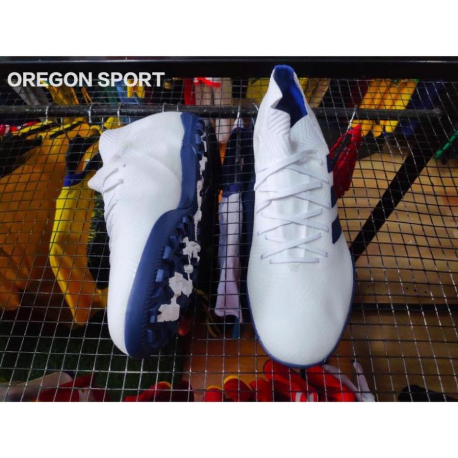 giảm giá HOT SẴN Giày bóng đá Adidas Nemeiz cổ chéo Messi TF ( Trắng Xanh 2019) new new ' ^ !⛸️ '