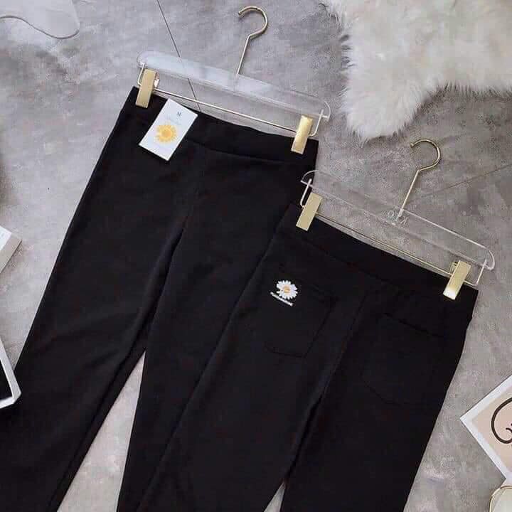 QUẦN LEGGING THÊU HOA CÚC HỌA MI CỰC HOT