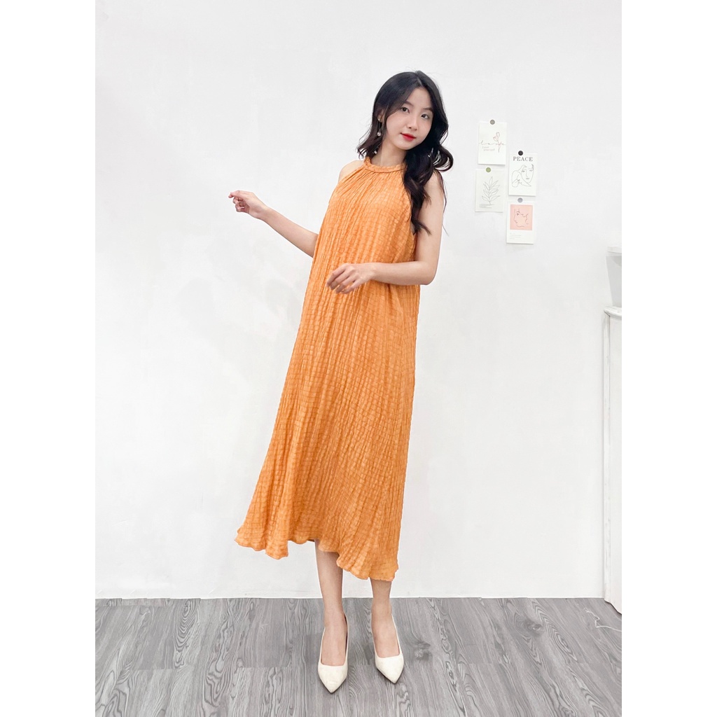 Đầm cổ yếm FMSTYLE dáng suông maxi chất xốp xịn thời trang mùa hè đi chơi đi biển 205060033