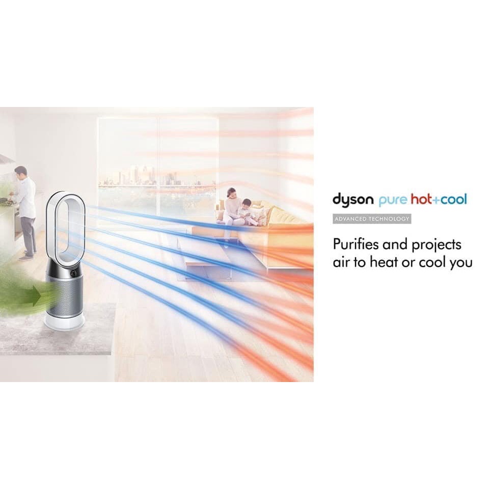 Quạt Không Cánh Kèm Lọc Không Khí, Quạt Mát, Quạt Sưởi, Kết Nối Wifi Dyson Pure Hot Cool HP04