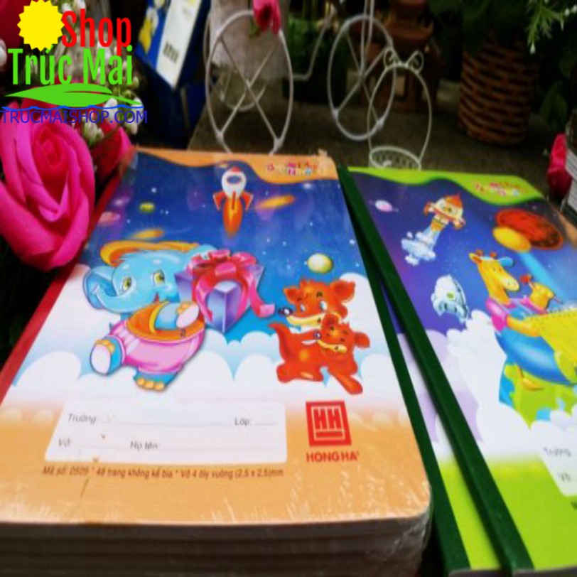 Lốc 10 quyển vở 4 ô ly Bạn nhỏ plus Hồng hà 48 trang