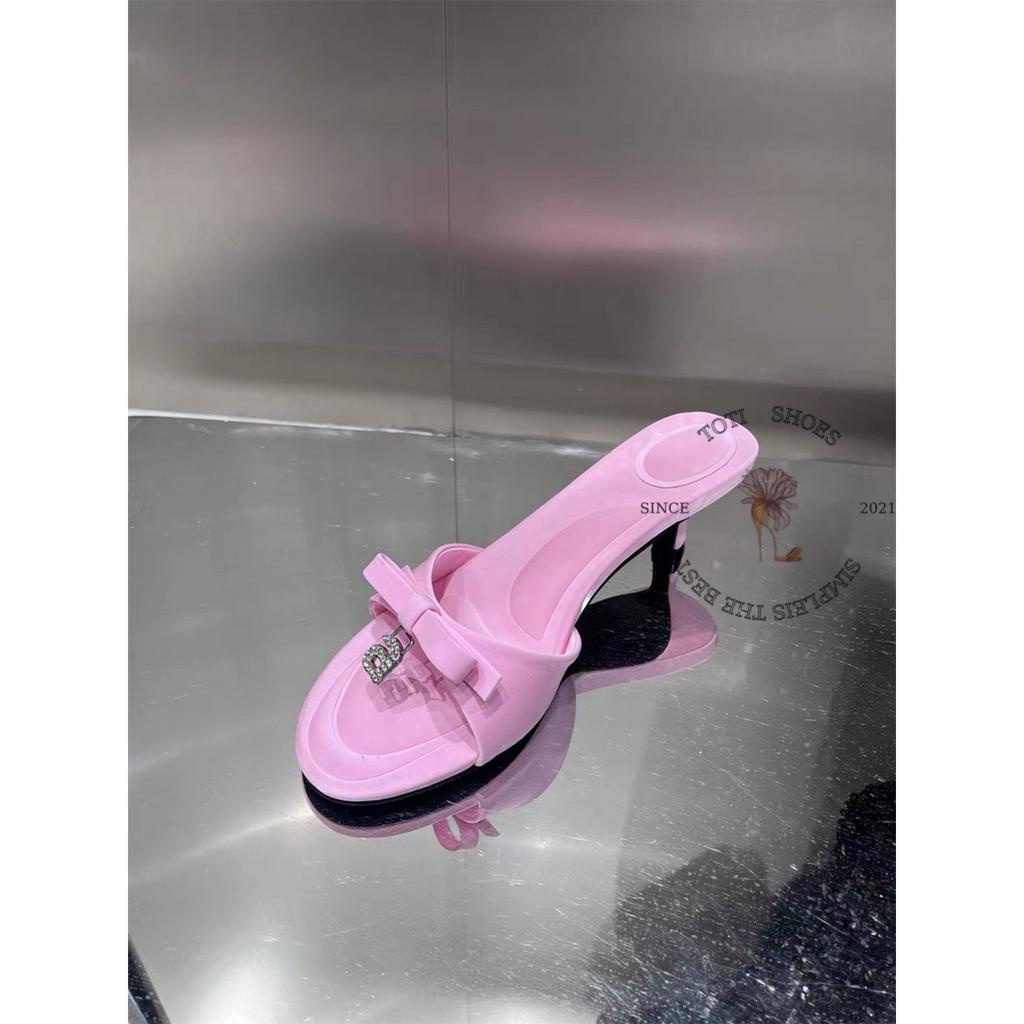 DÉP CAO GÓT TOTIIE STORE - GUỐC NỮ MŨI TRÒNG PHONG CÁCH THỜI TRANG QUAI NGANG NƠ HIỆN ĐẠI - D2306330