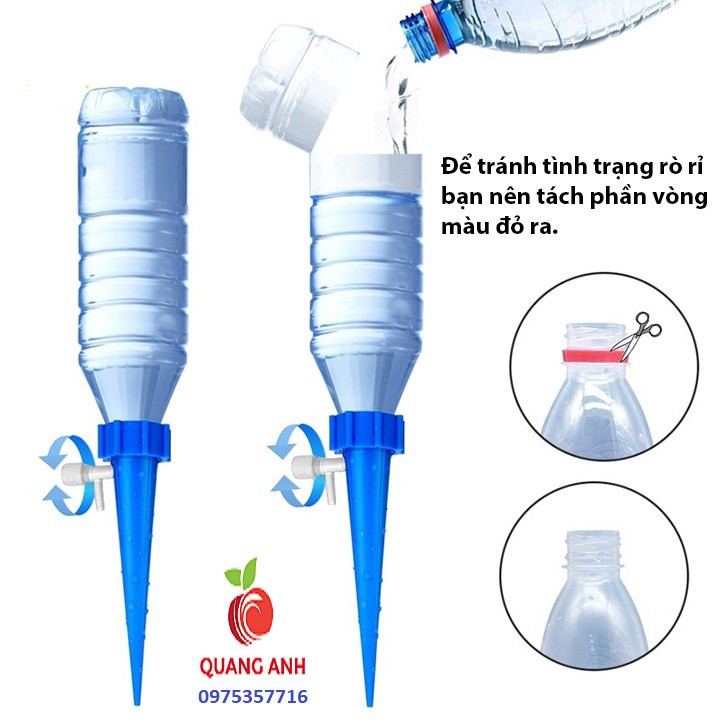 12 Đầu Vòi Tưới Cây Nhỏ Giọt - Đầu Gắn Chai Nước Tưới Cây