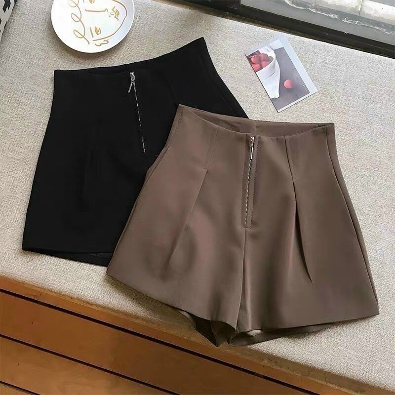 Quần đùi nữ cạp cao kéo khóa - Quần soóc nữ cạp cao siêu xinh - Chan Chan Store | BigBuy360 - bigbuy360.vn