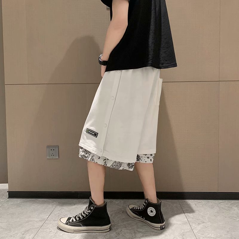 Quần Short Giả Hai Lớp Phong Quần Ống Suông Cách Hip Hop Quần Dài Nam Thể Thao Quần Đùi Kaki Nữ Thời Trang Cho Nam