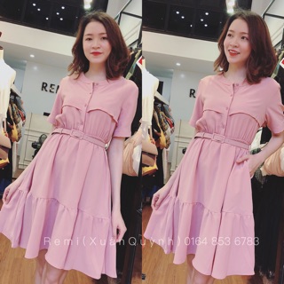 Váy xoè kèm đai đủ màu nhé
