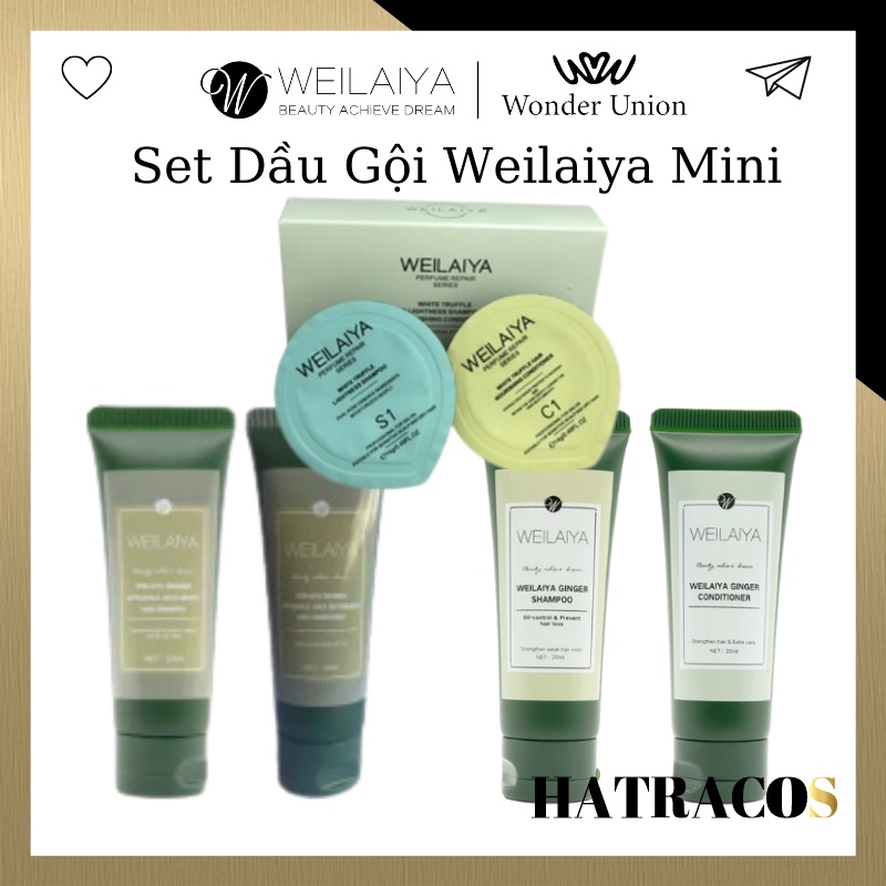 Dầu Gội WELAIYA Mini Chính Hãng Sét Gội Xả Gừng Trắng Gừng Nâu Phục Hồi Nấm Truffle Giúp Khách Hàng Tets Thử Trải Nghiệm