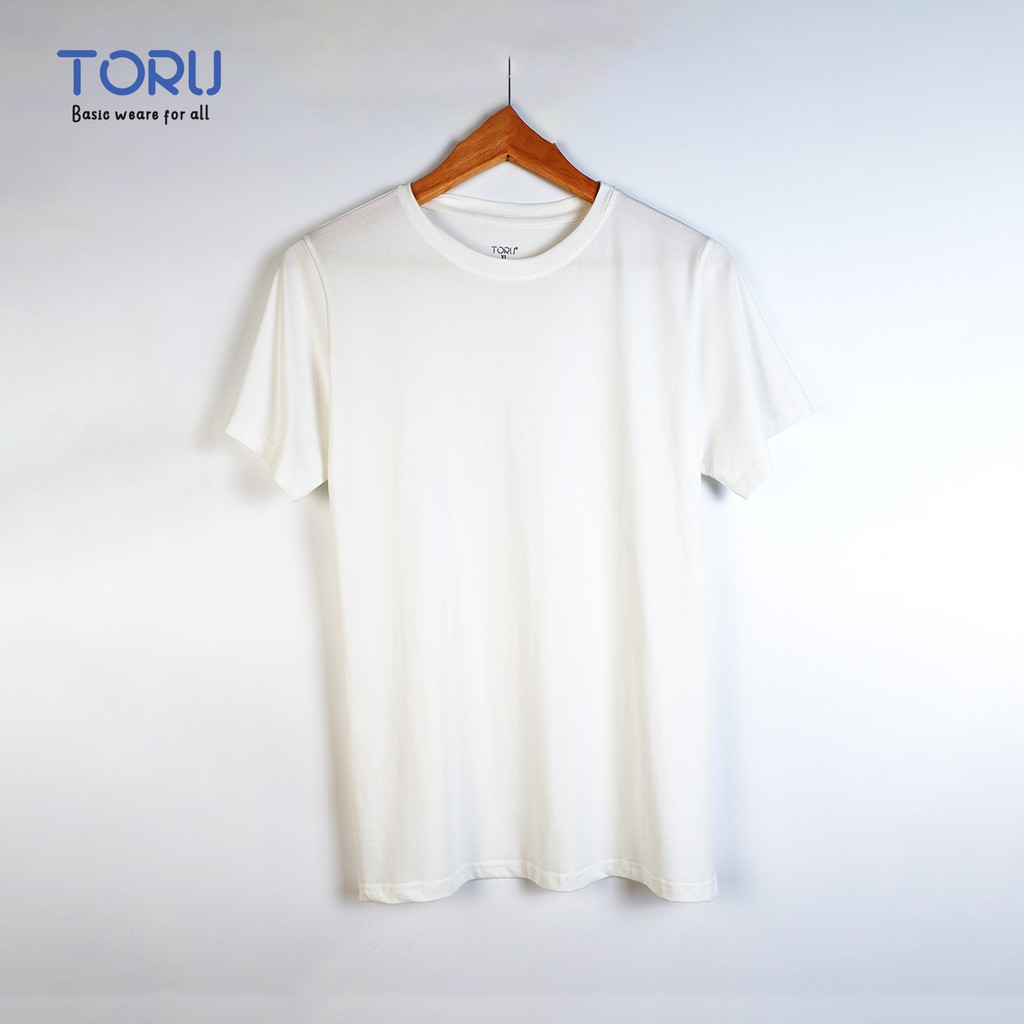 Áo Thun Nam Unisex thiết kế hình trơn 3 màu Đen / Trắng / Tím than basic thương hiệu Toru cotton Ai Cập, thấm hút mồ hôi