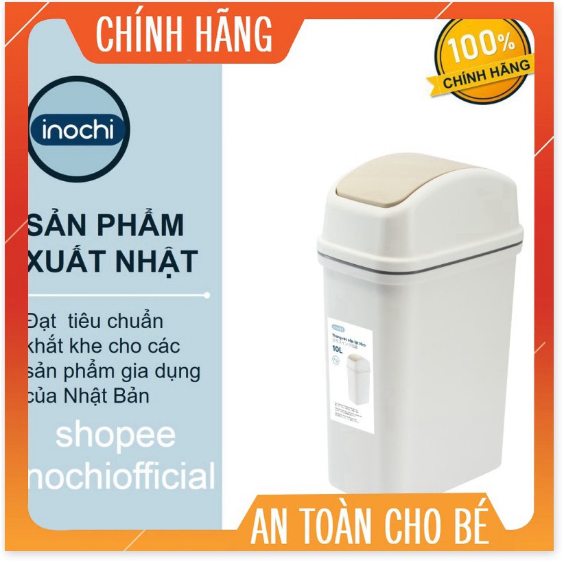 Thùng rác nắp lật Inochi 10L (tiêu chuẩn Nhật Bản)