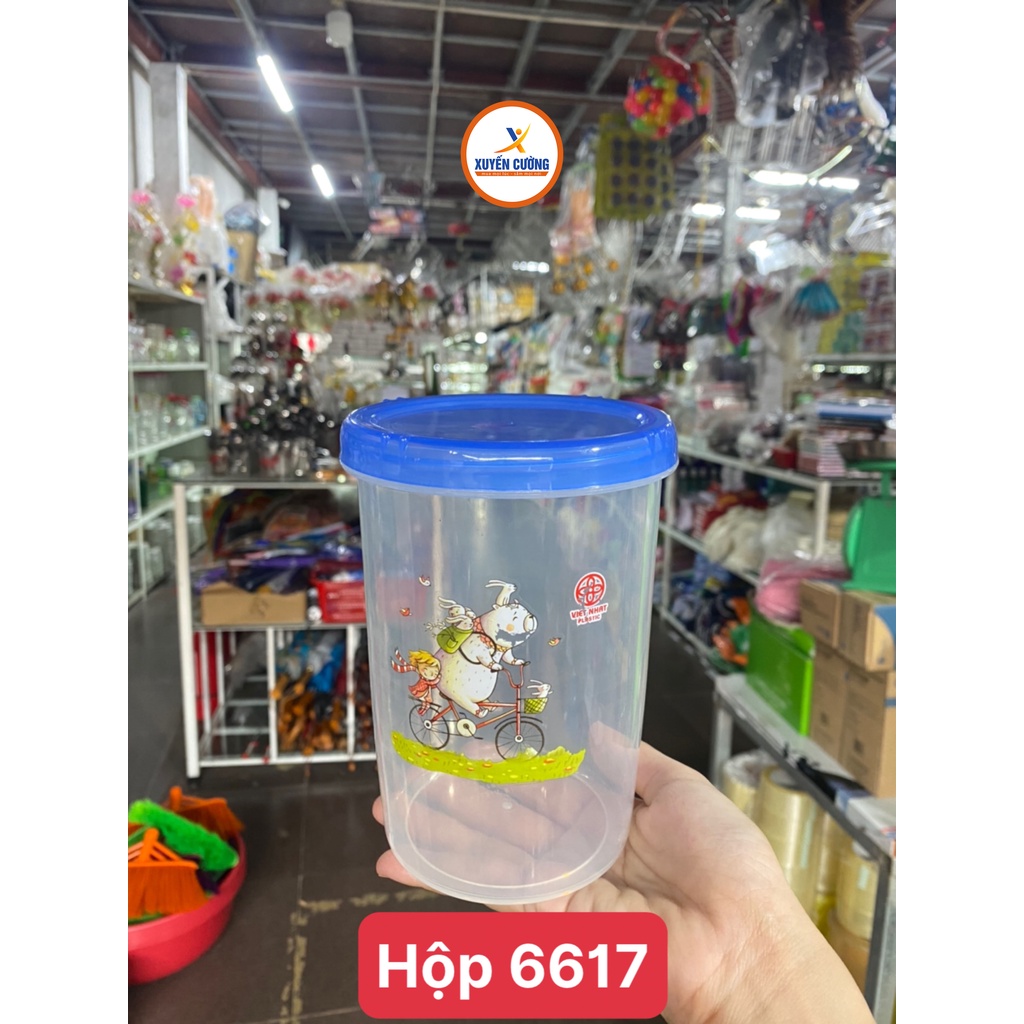 Hộp lạnh tròn 3 size nhựa việt nhật, hộp thực phẩm 6615-6616-6617