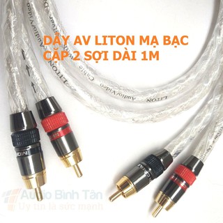 Cặp Dây AV (RCA) Liton jack Monster dài 1met, Dây mạ Bạc - AB401