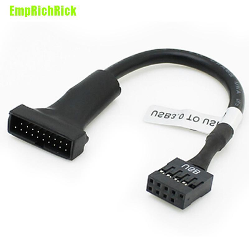 Dây Cáp Chuyển Đổi Đầu Đực 19 / 20 Pin Usb 3.0 Female Sang 9 Pin Usb 2.0