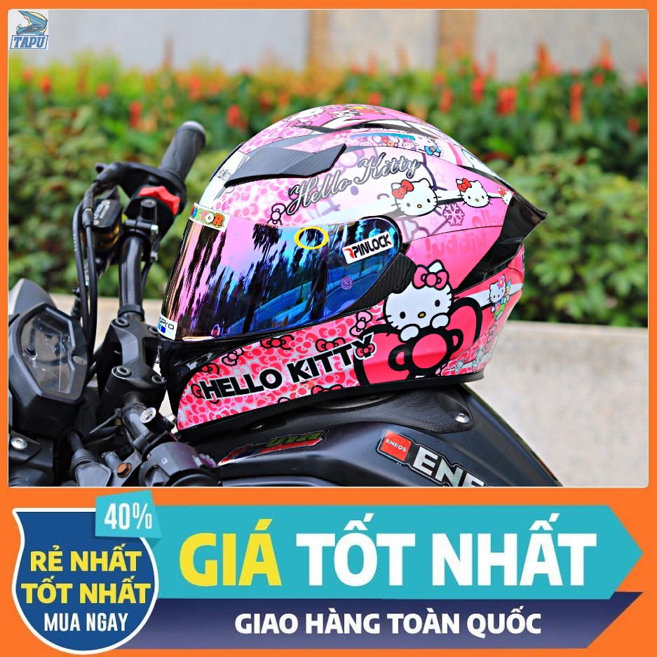 [FREESHIP] MŨ BẢO HIỂM FULLFACE 1 KÍNH  ROYAL M138B LÊN TEM HELLOKITTY