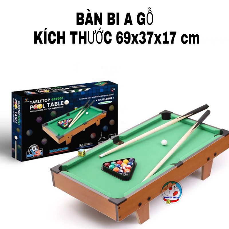 Bàn bi a bằng gỗ cỡ đại kích thước 69x37x17 cm