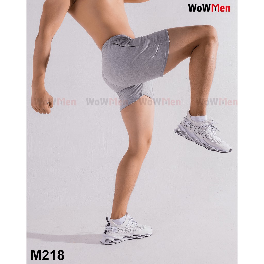 Quần Đùi Thun Nam Ngắn Cuốn Line Tập Gym Chạy Bộ Squat Ôm Bó Sát Cotton Quần Short Trơn Nam Slim Fit Nowship  - M218