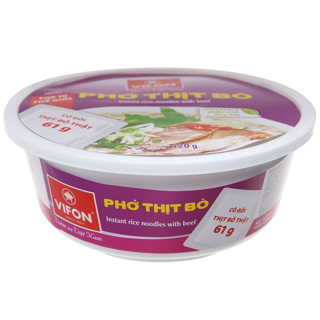 Thùng 12 tô phở thịt bò Vifon 120g