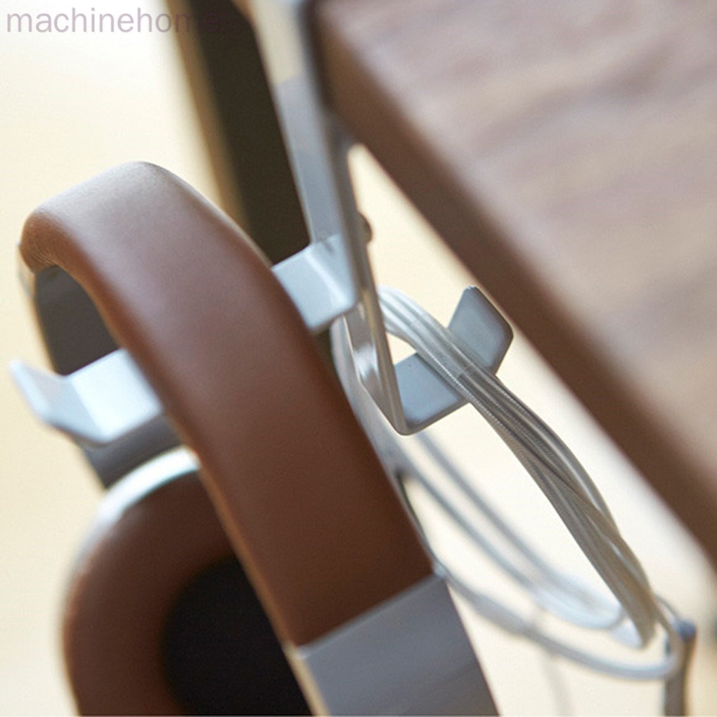 Headset Hanger Earphone Headphone Stand Earphone Metal Hook Holder Table Clamp Desk Clip PU Leather Pad machinehome | BigBuy360 - bigbuy360.vn