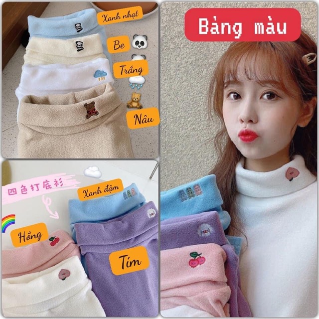 [KÈM ẢNH THẬT]Áo nỉ cao cổ thêu hình cute 2020 | BigBuy360 - bigbuy360.vn