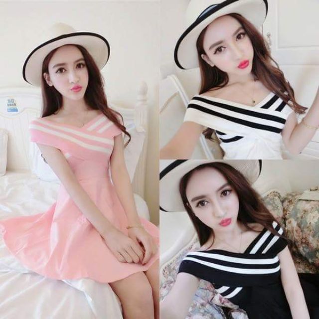 Đầm len bẹt vai