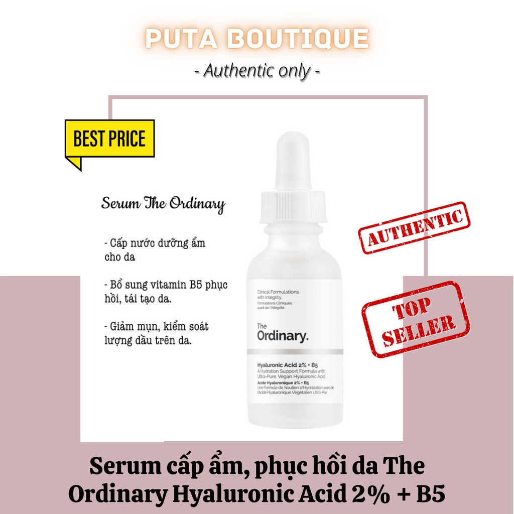 <Hàng auth, bill hãng> Serum Cấp Nước Và Phục Hồi Da The Ordinary HA 2% + B5 | BigBuy360 - bigbuy360.vn