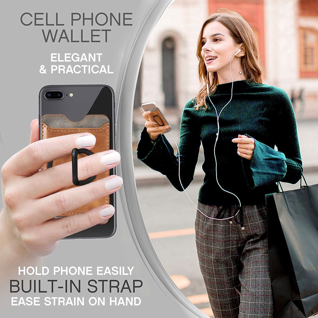 Multi-angle Finger Ring Phone Holder Wallet Case Magnetic Smartphone Card Holder For Mobile Phone