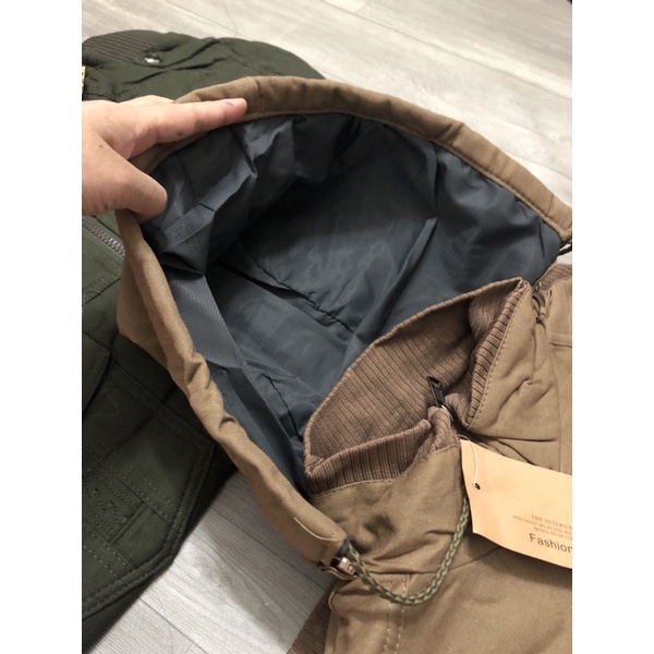 ÁO KHOÁC KAKI NAM 2 LỚP CÓ NÓN