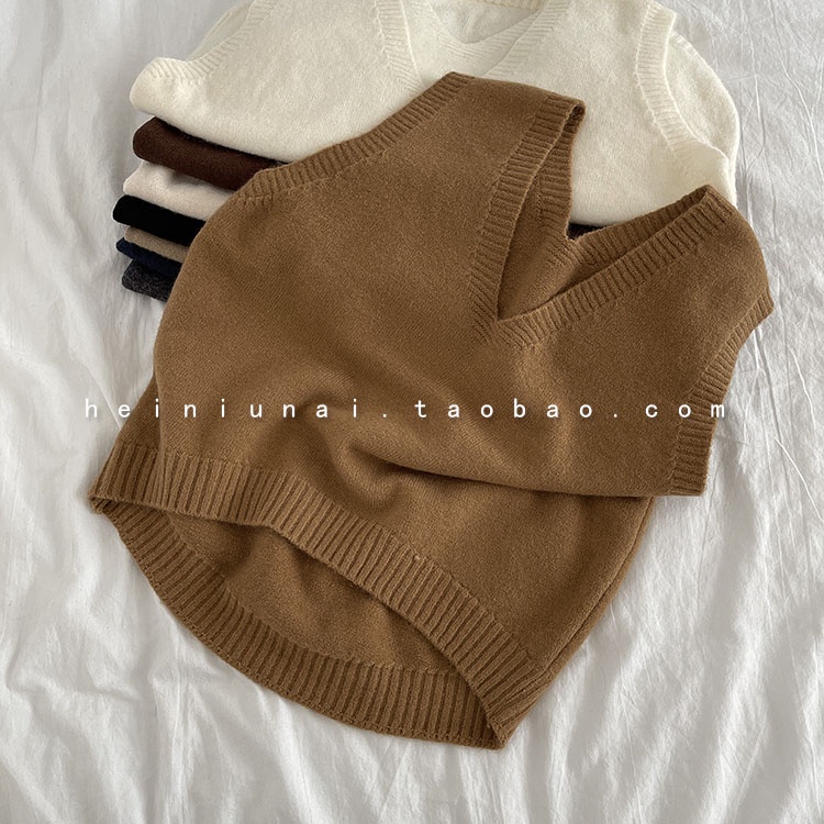 kumi.vn SẴN áo gile len mềm mại cổ V nhiều màu kiểu dáng basic Hàn Quốc