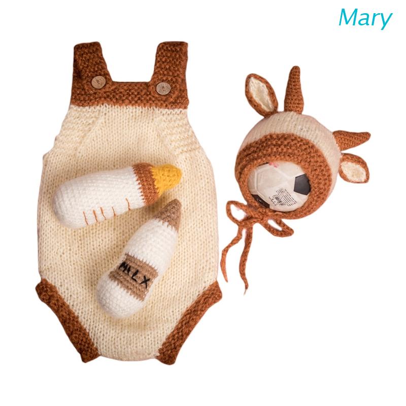 Set khăn choàng giữ ấm dệt kim phong cách động vật đáng yêu + áo liền quần thoáng mát + bình sữa đồ chơi dành cho bé