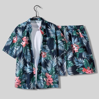 Set đồ đi biển in họa tiết phong cách hawaii thời trang dành cho nam