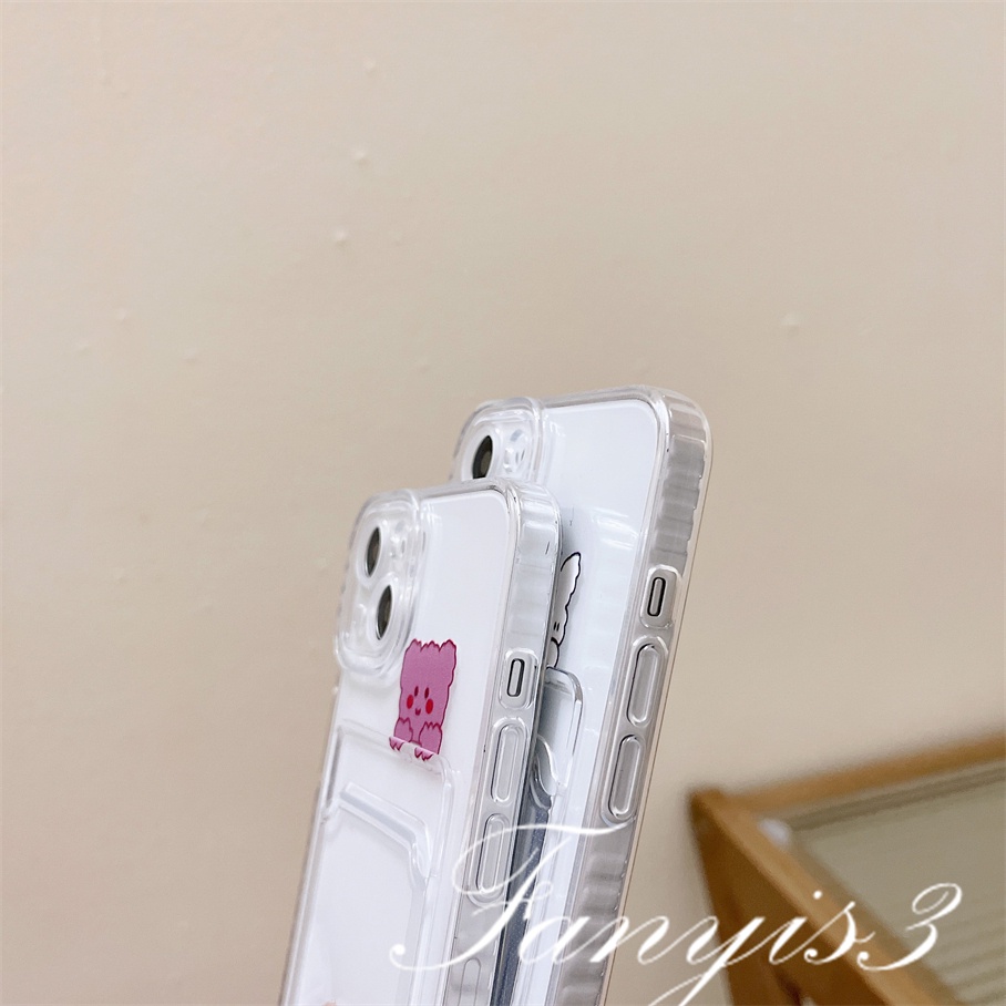 Ốp Điện Thoại TPU Mềm Trong Suốt Có Ngăn Đựng Thẻ Cho IPhone 14 13 12 11 Pro Max X XR Xs Max 8 7 Plus SE 2020