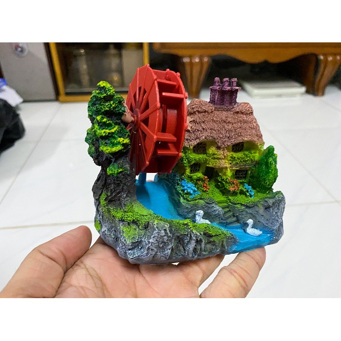 CẢNH NÚI BÁNH QUAY TRANG TRÍ HỒ CÁ NON BỘ 10X6X10CM