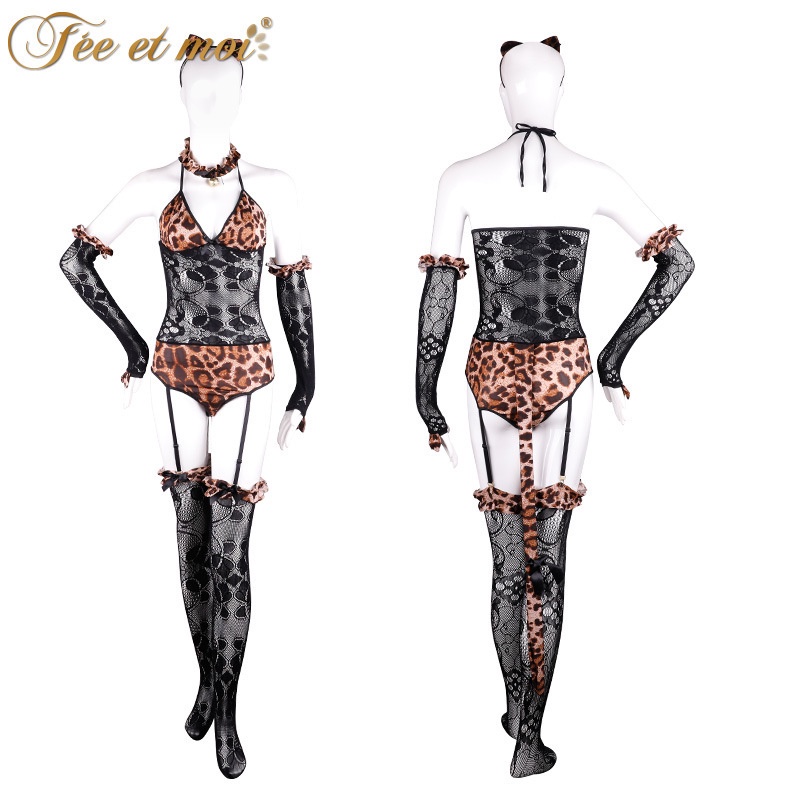 [FULL SET Kèm Tất ] Bộ Bodysuit Ngủ Cosplay Nàng Báo Hoang Gợi Cảm Sexy Quyến Rũ Mainia Shop