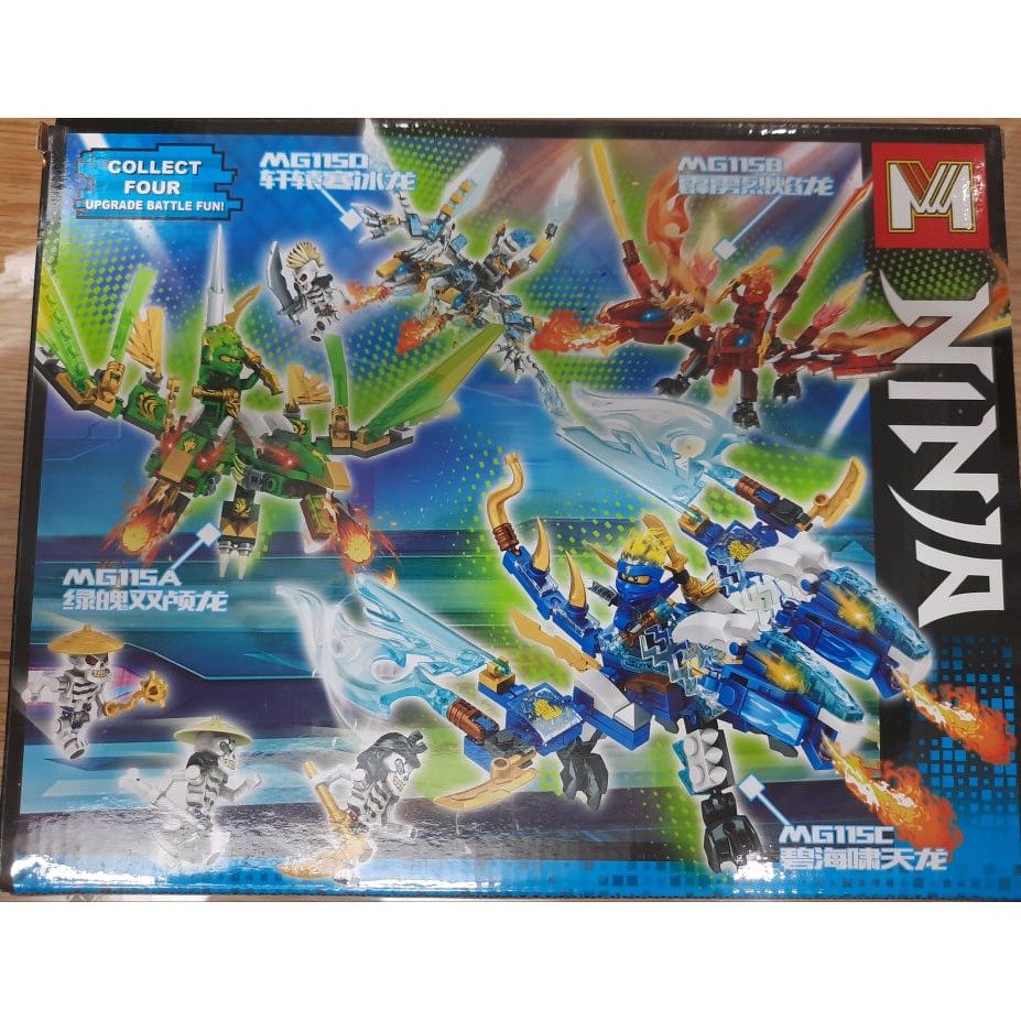 Lego Ninjago 4 mẫu Rồng Thần 2 Đầu Robot cao cấp sưu tầm bản giới hạn