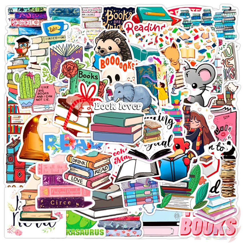 ❉ Sticker Dán Trang Trí Sách Vở I Love Reading Series 02 ❉ Bộ 50 Miếng Dán Trang Trí Thời Trang