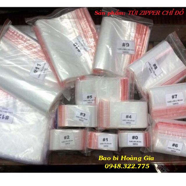 1kg Túi Zipper chỉ đỏ
