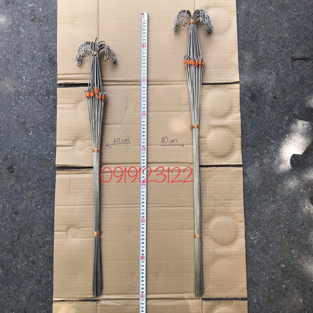 10 MÓC INOX TREO LAN DÀI 80CM
