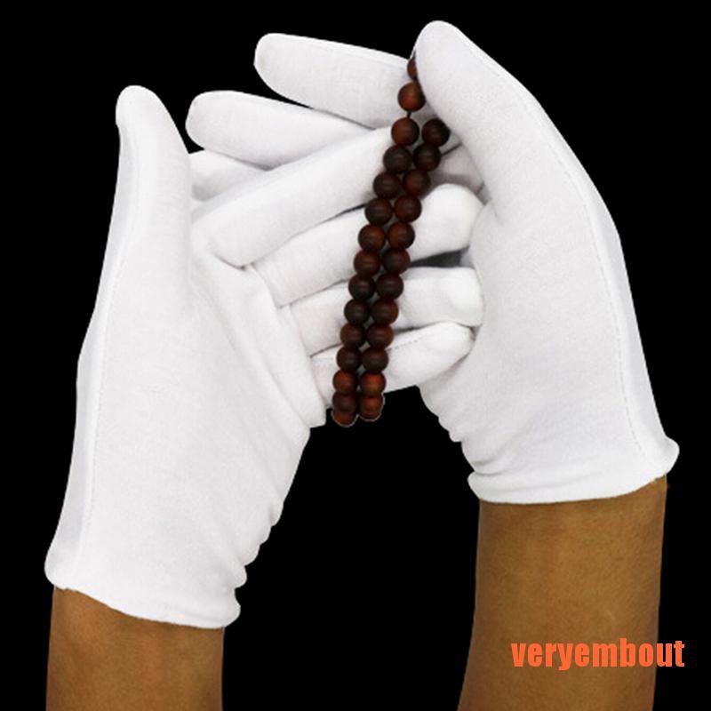Bộ 6 Đôi Găng Tay cotton Mềm Mại Màu Bạc Thời Trang
