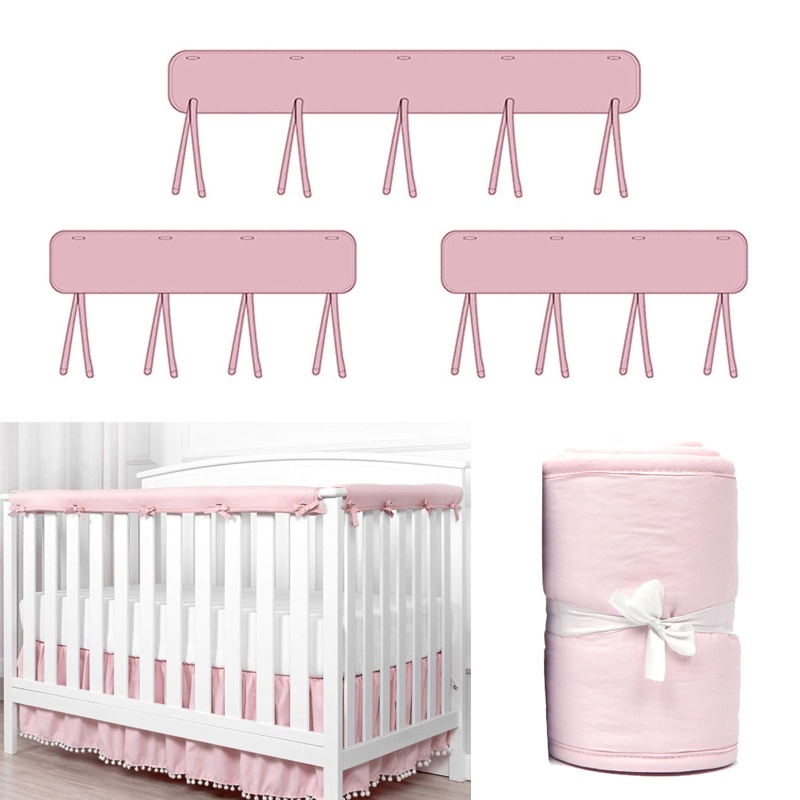 Bộ 3 Vỏ Đệm Bảo Vệ Răng Chống Cắn Thoáng Khí Cho Nôi Em Bé