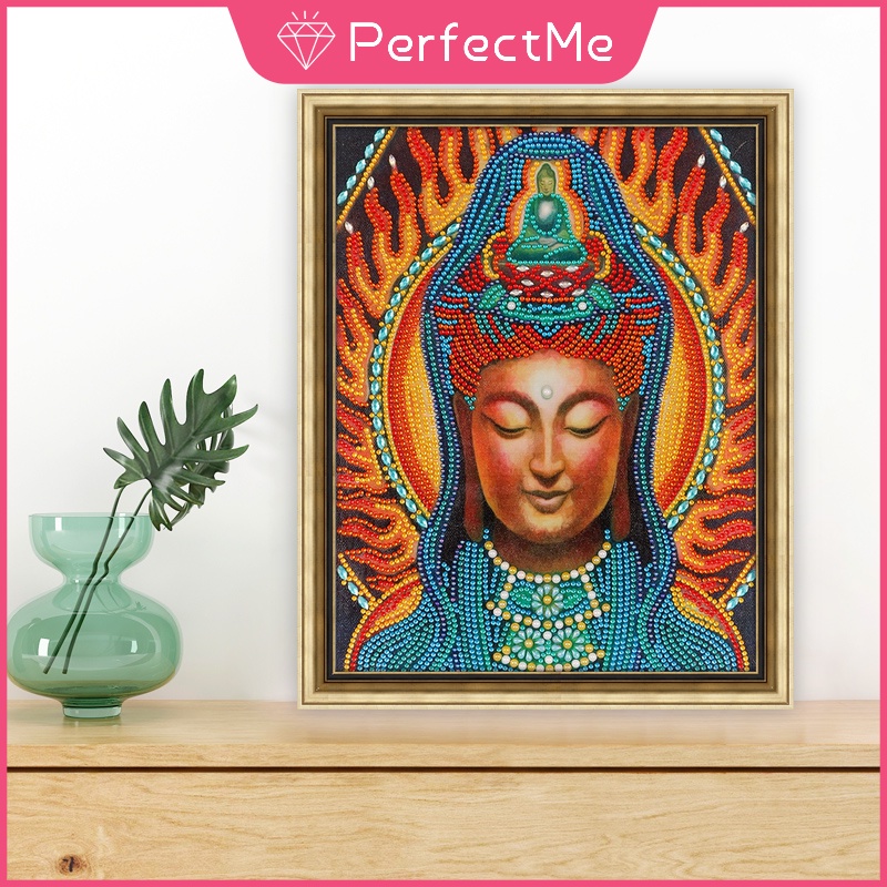 Bộ tranh đính đá 5D tự làm hình Phật trang trí nhà cửa