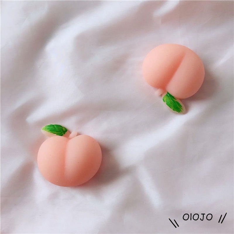Siêu dễ thương Silicone màu hồng đào Đồ chơi Bóp dành cho Người lớn Trẻ em Căng thẳng Giảm căng thẳng Đồ chơi Thần tài Giải nén Trang trí Thiết bị-OLO