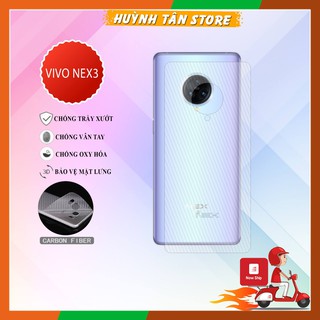 Miếng dán decal carbon mặt sau Vivo Nex 3 chống trầy mặt lưng, chống bám vân tay
